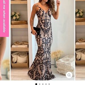 Lovely Day Black and Cream Maxi Dress